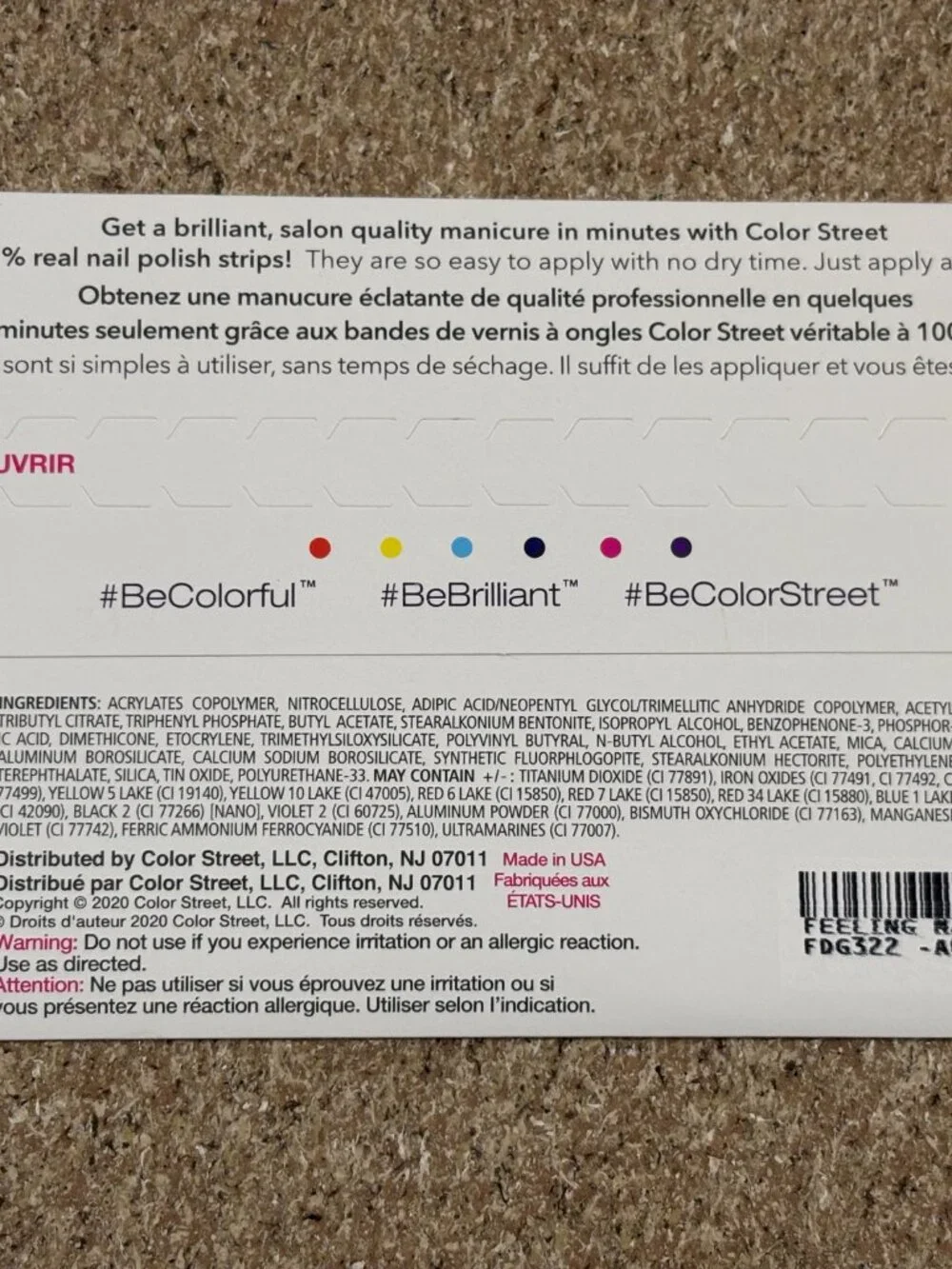 Color Street 100% Real Nail Polish Strips 5ct (16 long-lasting strips each)